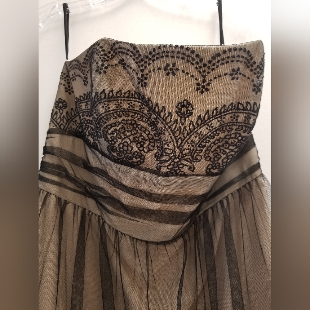 David's Bridal strapless dress Size 12 Black/Gold